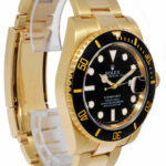 Rolex Submariner Date 18k Yellow Gold Black Ceramic 40mm Watch B/P '12 116618