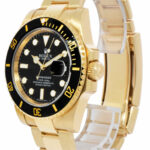 Rolex Submariner Date 18k Yellow Gold Black Ceramic 40mm Watch B/P '12 116618