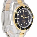 Rolex Submariner Date 18k Yellow Gold/Steel Black Mens 40mm Watch F 16613 T