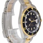 Rolex Submariner Date 18k Yellow Gold/Steel Black Mens 40mm Watch F 16613 T