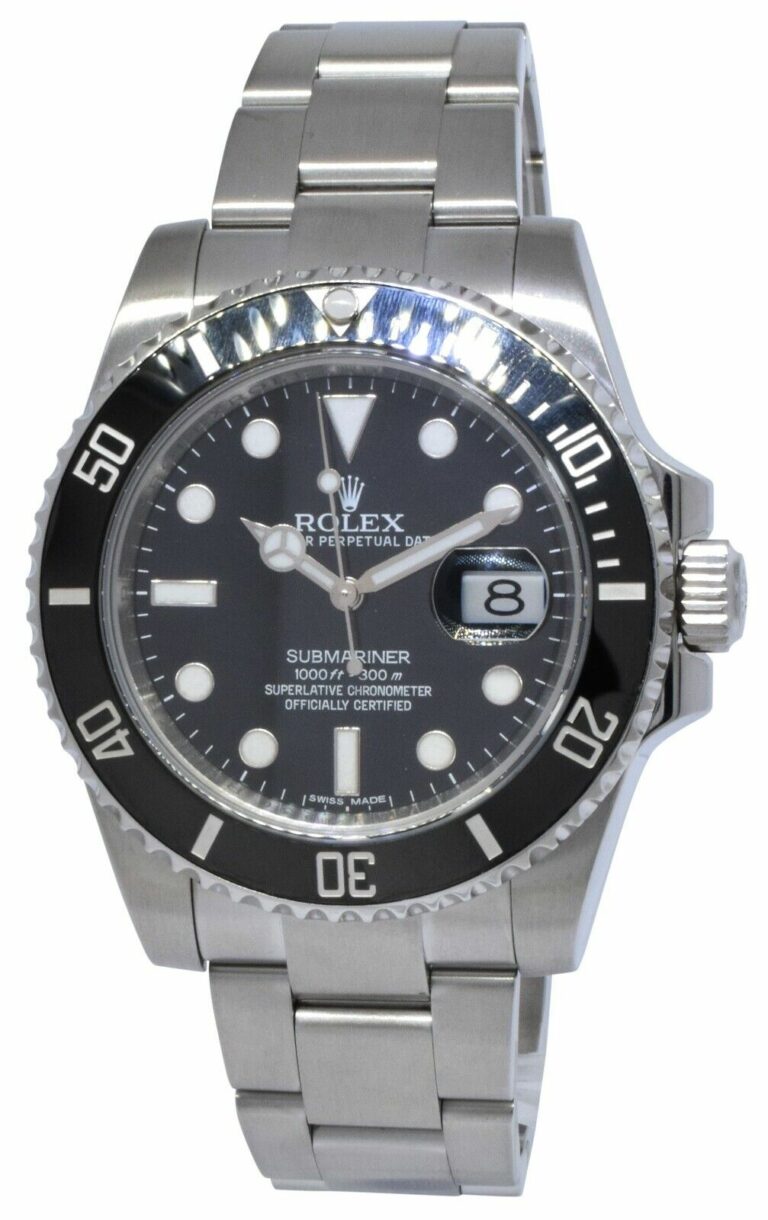 Rolex Submariner Date 40mm Steel Black Dial Ceramic Bezel Mens Watch 116610