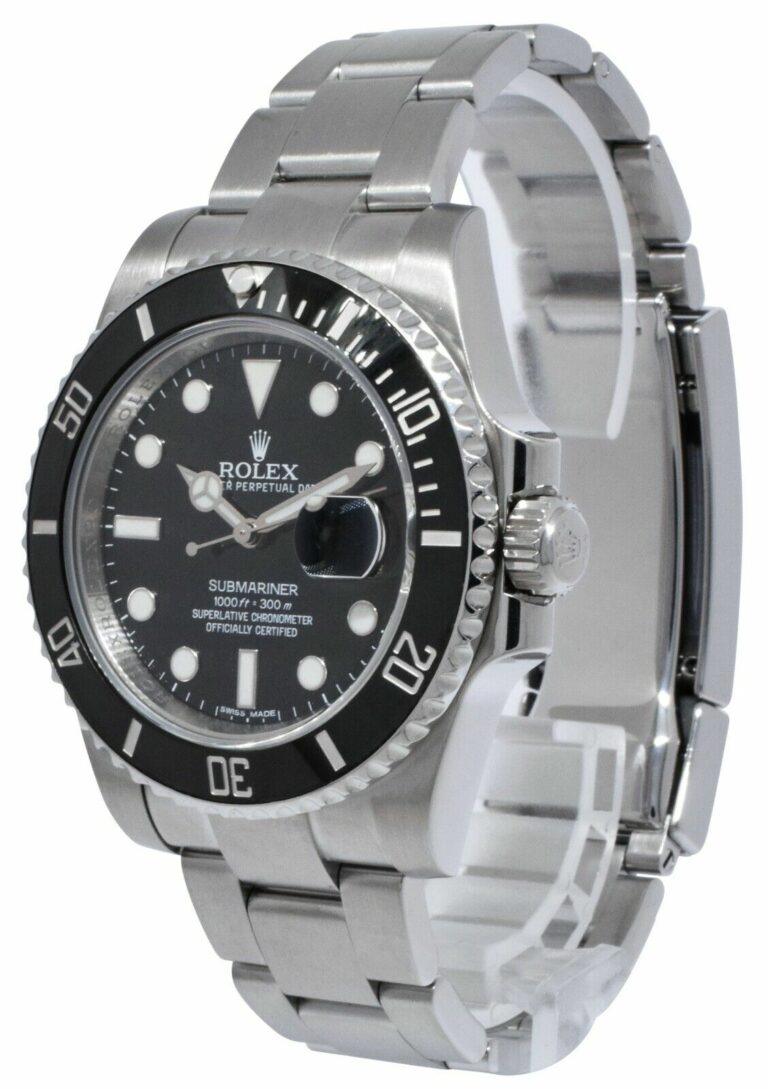 Rolex Submariner Date 40mm Steel Black Dial Ceramic Bezel Mens Watch 116610