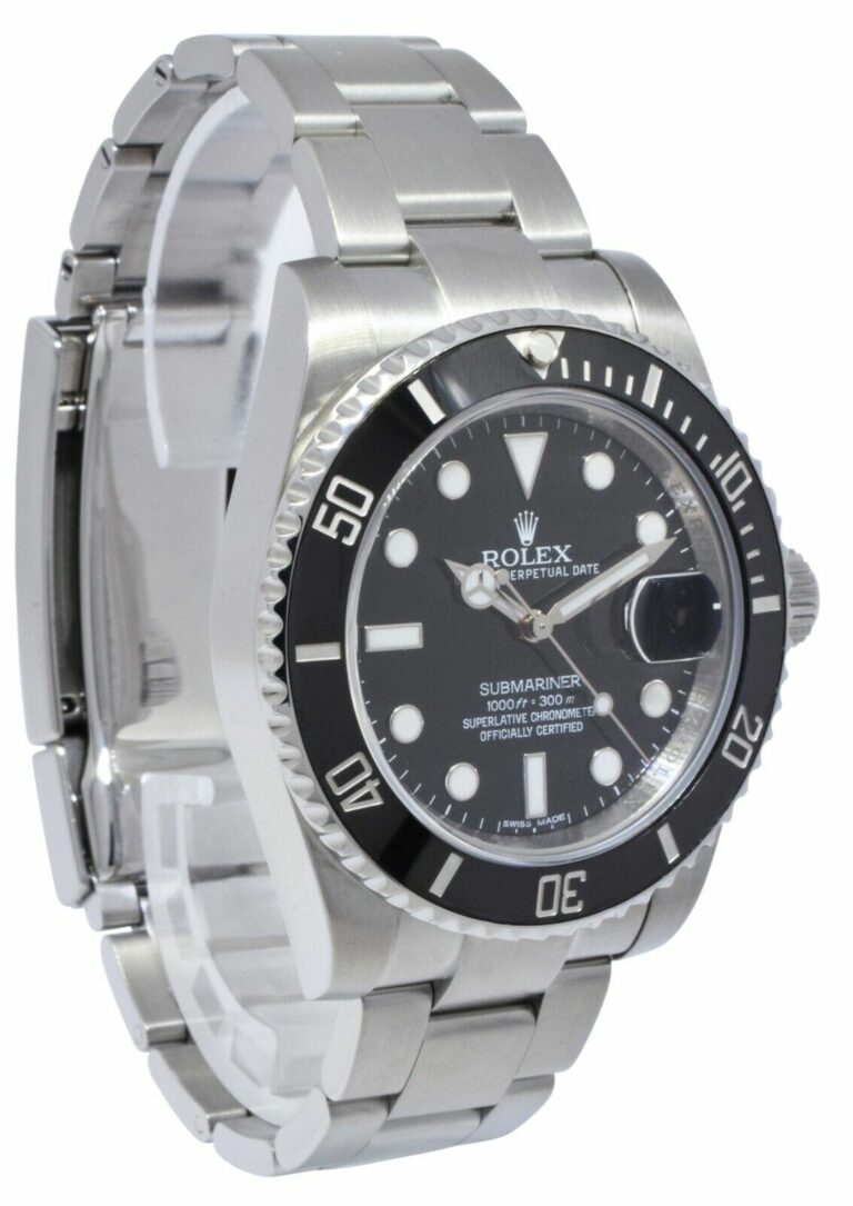 Rolex Submariner Date 40mm Steel Black Dial Ceramic Bezel Mens Watch 116610