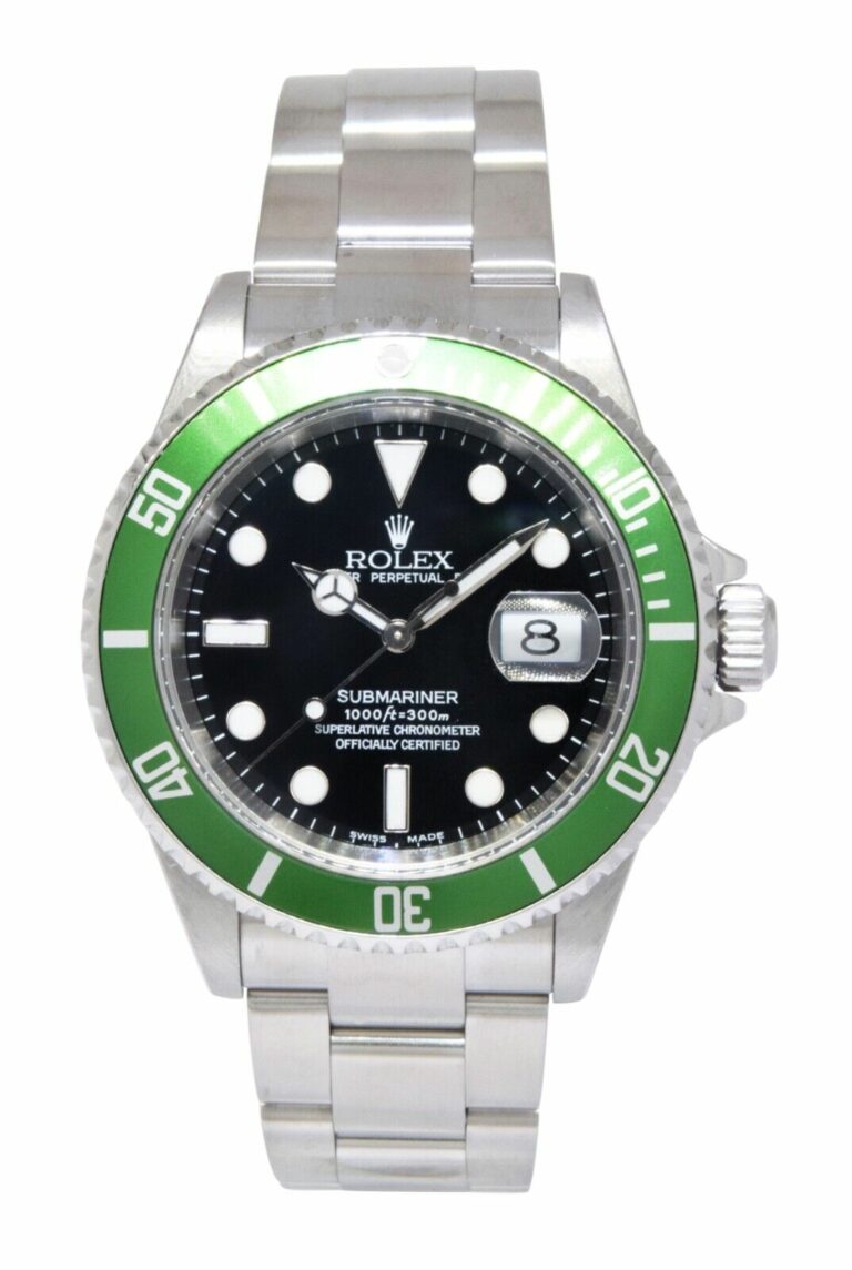 Rolex Submariner Date Kermit Green Bezel Steel Mens 40mm Watch F 16610