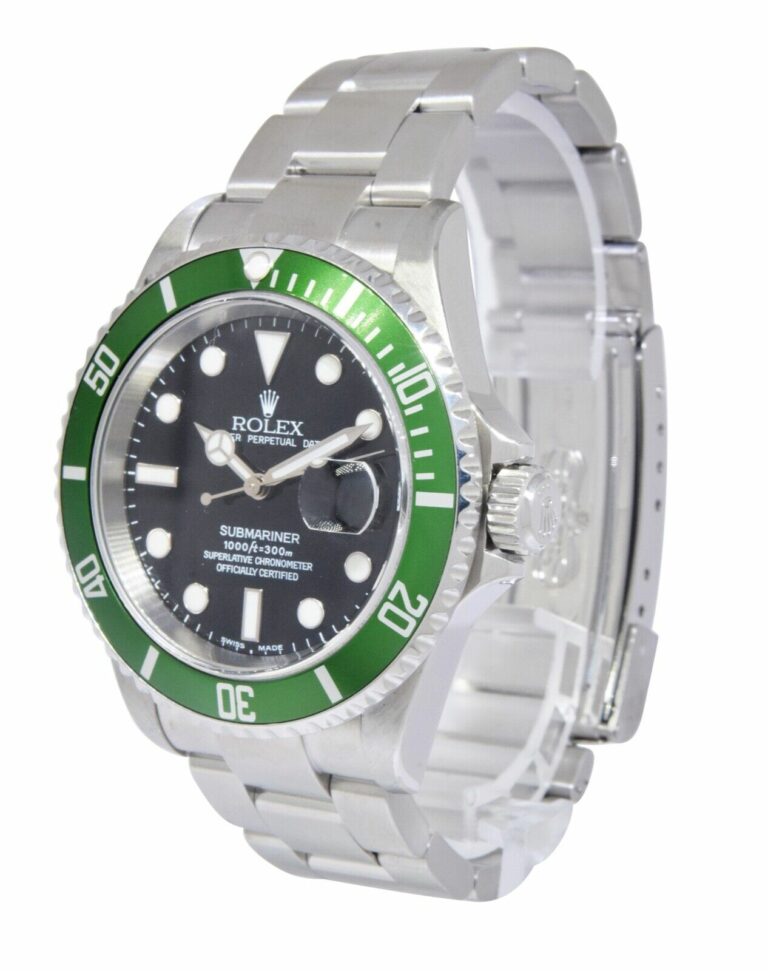 Rolex Submariner Date Kermit Green Bezel Steel Mens 40mm Watch F 16610