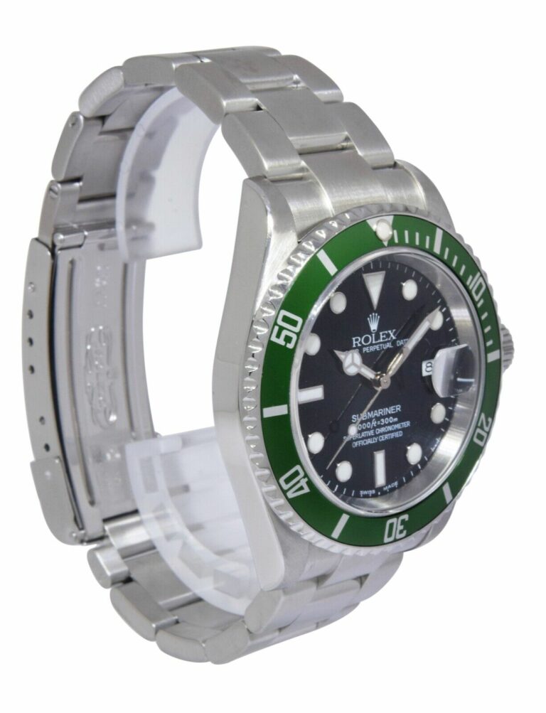 Rolex Submariner Date Kermit Green Bezel Steel Mens 40mm Watch F 16610