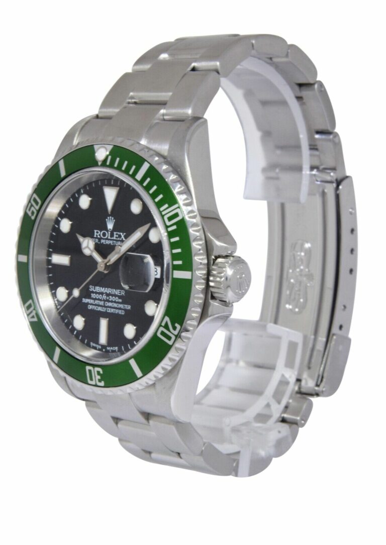 Rolex Submariner Date Kermit Green Bezel Steel Mens 40mm Watch F 16610