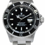 Rolex Submariner Date Steel Black Dial/Bezel 40mm Automatic Watch B/P A 16610