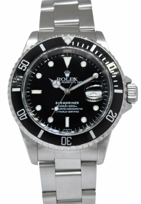 Rolex Submariner Date Steel Black Dial/Bezel 40mm Automatic Watch B/P A 16610