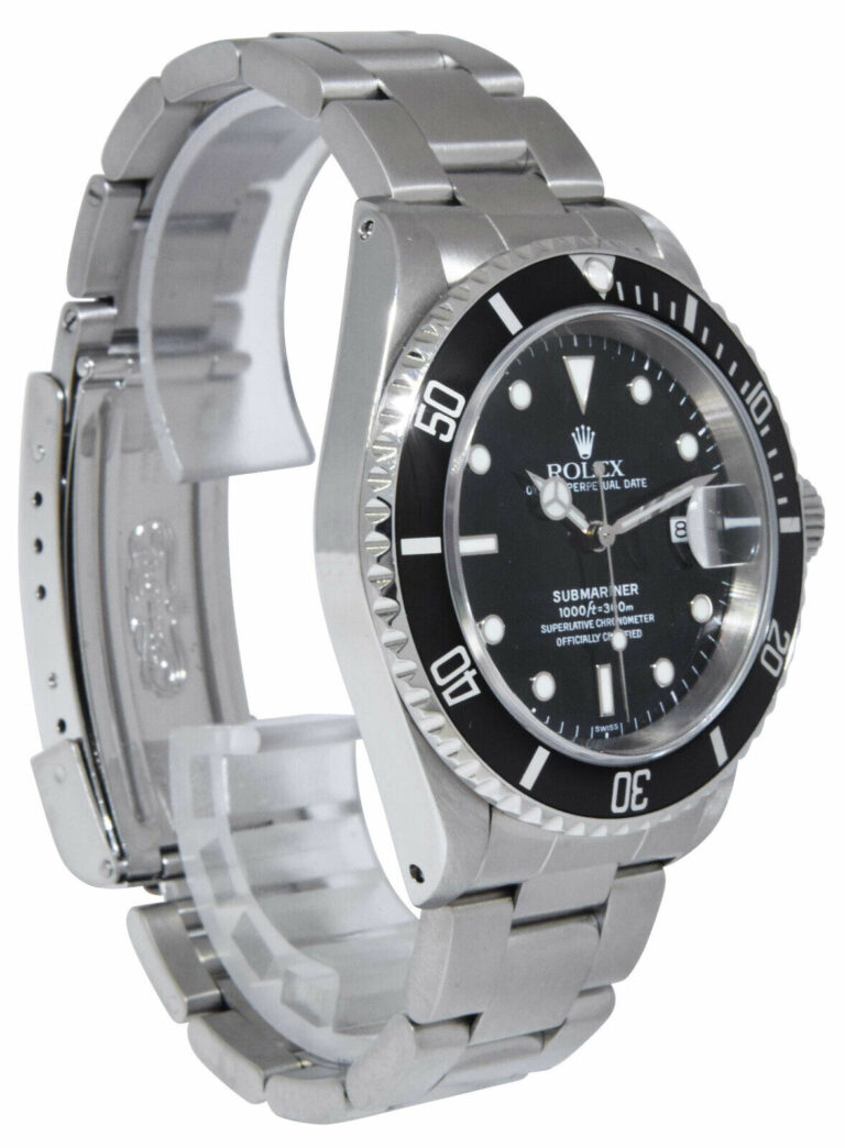 Rolex Submariner Date Steel Black Dial/Bezel 40mm Automatic Watch B/P A 16610