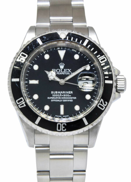 Rolex Submariner Date Steel Black Dial/Bezel Mens 40mm Automatic Watch P 16610