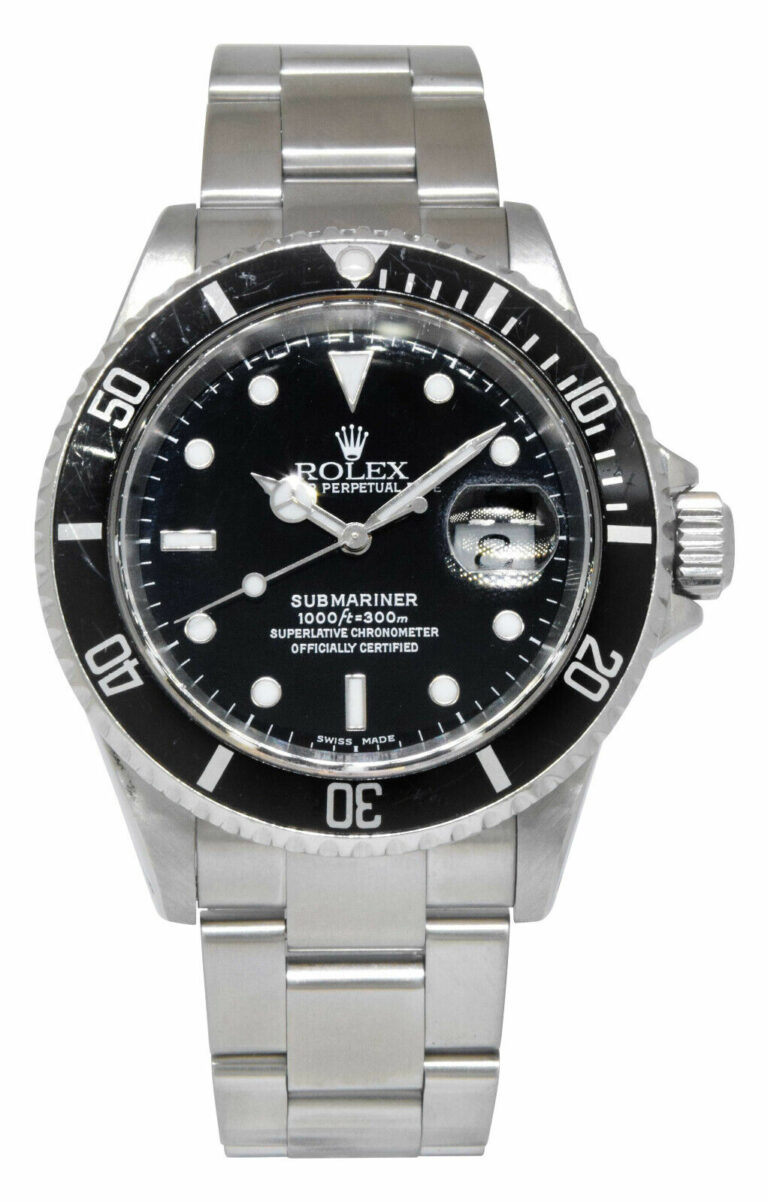 Rolex Submariner Date Steel Black Dial/Bezel Mens 40mm Automatic Watch P 16610