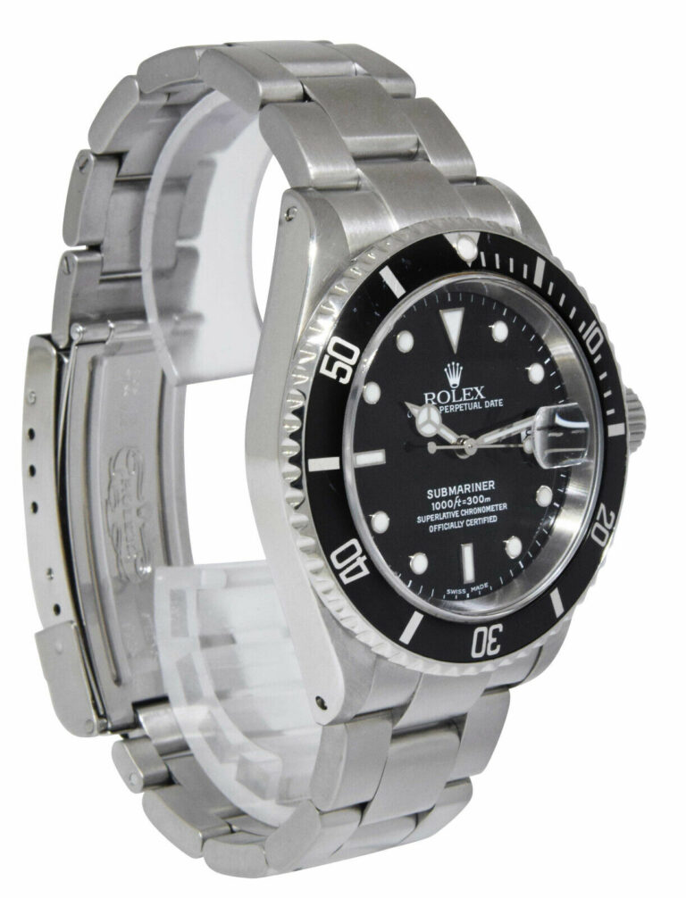 Rolex Submariner Date Steel Black Dial/Bezel Mens 40mm Automatic Watch P 16610