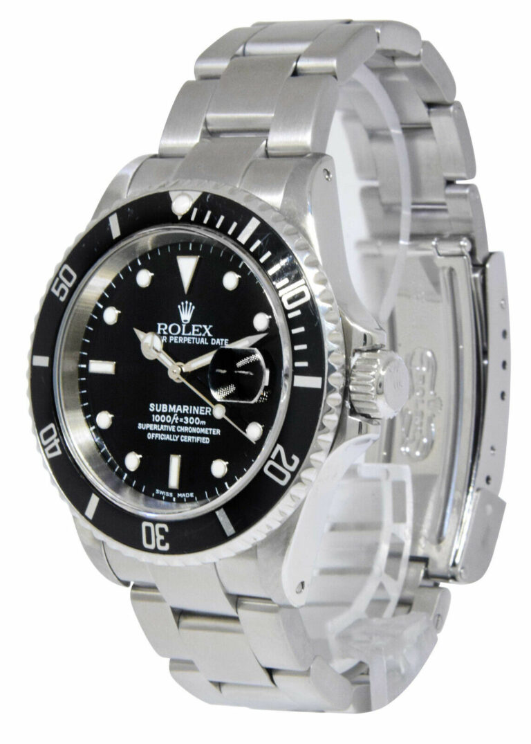 Rolex Submariner Date Steel Black Dial/Bezel Mens 40mm Automatic Watch P 16610