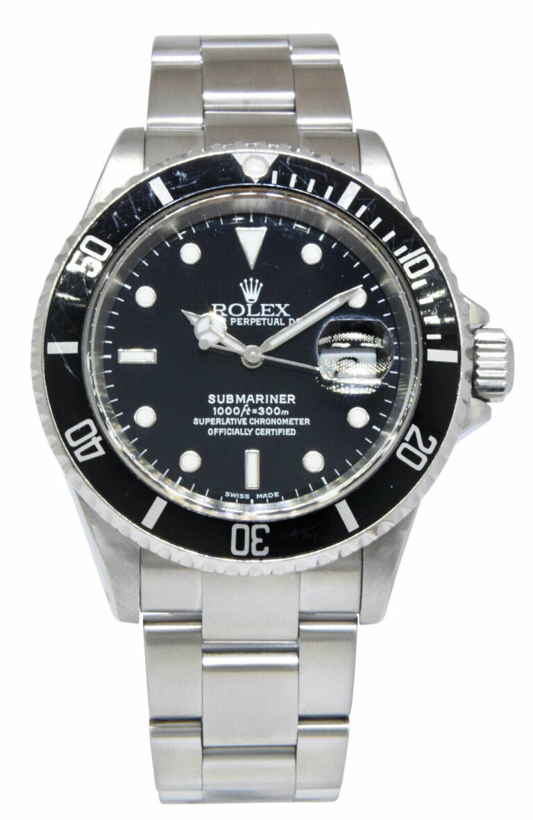 Rolex Submariner Date Steel Black Dial/Bezel Mens 40mm Automatic Watch P 16610