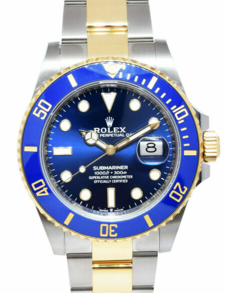 Rolex Submariner Date Yellow Gold/Steel Ceramic Blue 41mm Watch B/P '24 126613