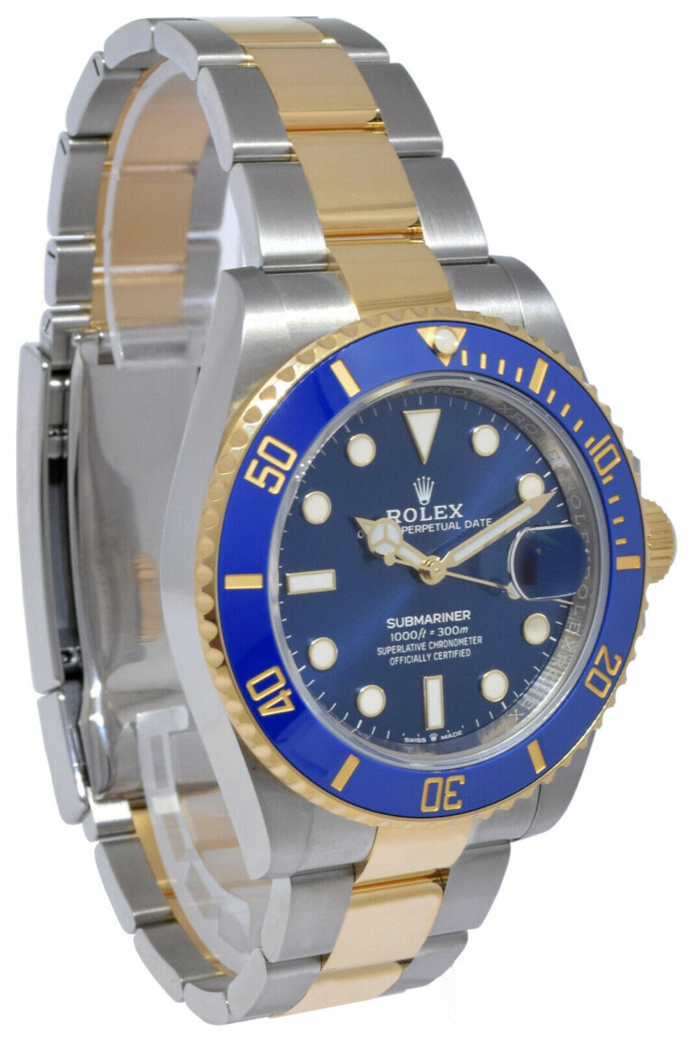 Rolex Submariner Date Yellow Gold/Steel Ceramic Blue 41mm Watch B/P '24 126613