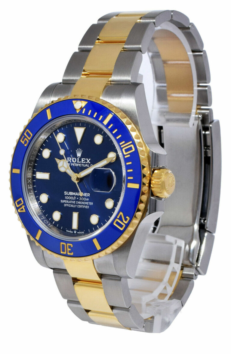 Rolex Submariner Date Yellow Gold/Steel Ceramic Blue 41mm Watch B/P '24 126613