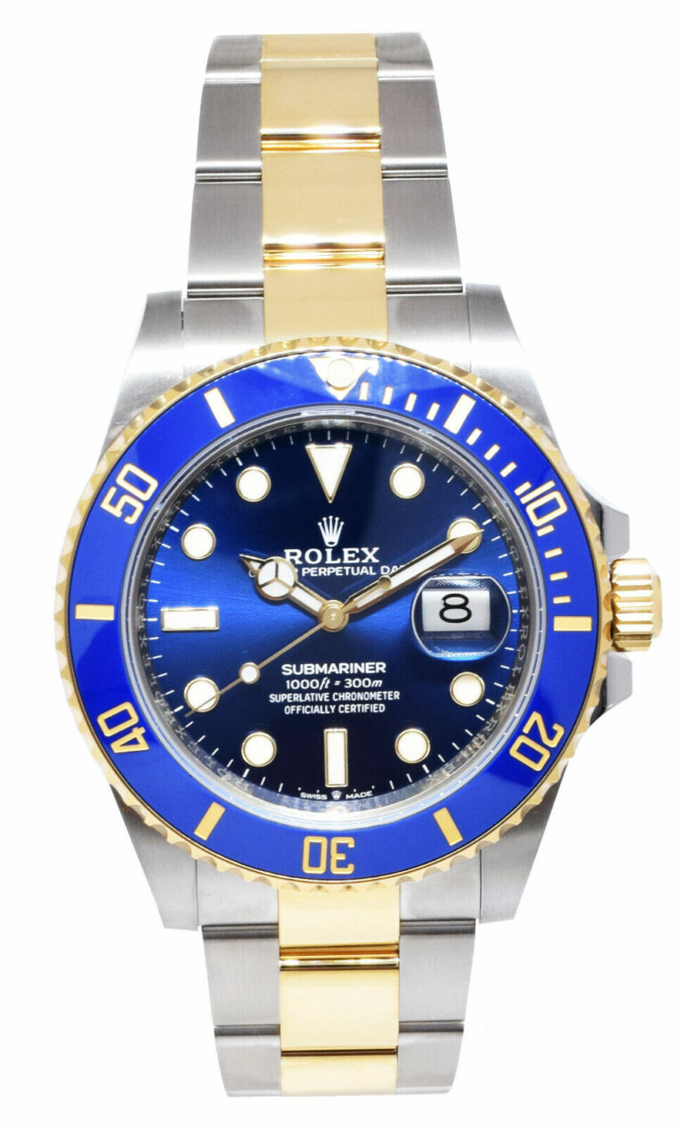 Rolex Submariner Date Yellow Gold/Steel Ceramic Blue 41mm Watch B/P '24 126613