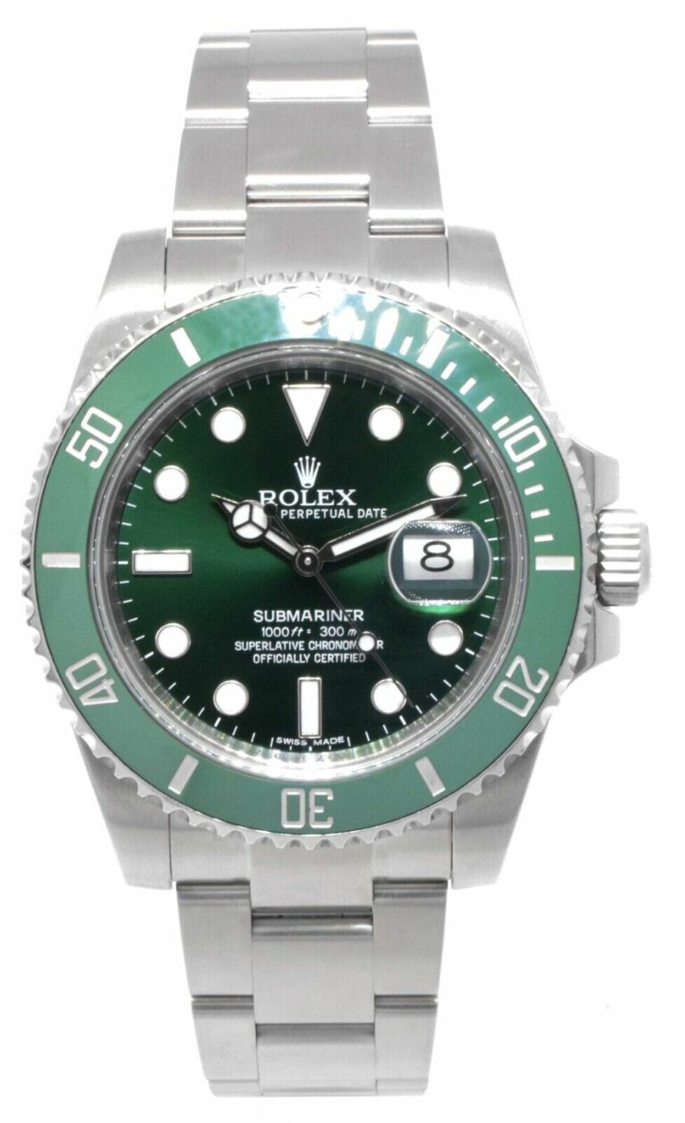 Rolex Submariner Hulk Steel Green Dial/Bezel Ceramic 40mm Watch B/P '17 116610