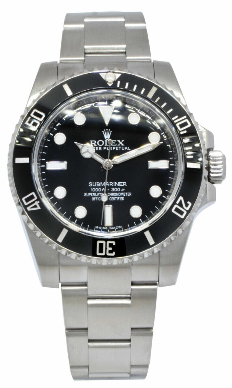 Rolex Submariner No Date Steel Black Ceramic Mens 40mm Watch 12'+ 114060