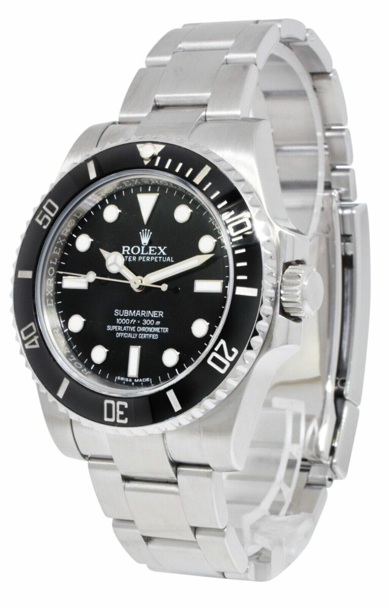 Rolex Submariner No Date Steel Black Ceramic Mens 40mm Watch 12'+ 114060