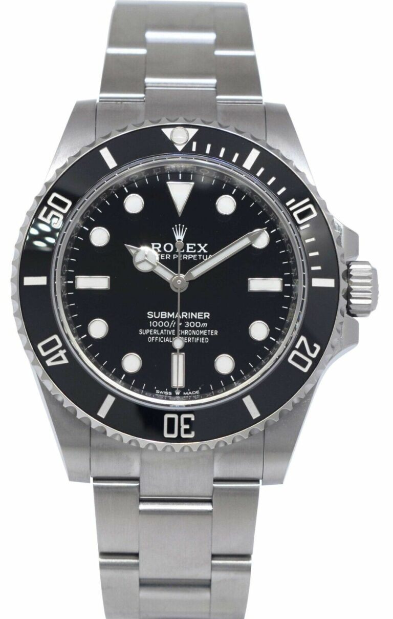 Rolex Submariner No Date Steel Black Ceramic Mens 41mm Watch +Papers '23 124060