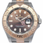 Rolex Yacht-Master 18k RG/Steel Chocolate Dial Mens 40mm Watch B/P '18 116621