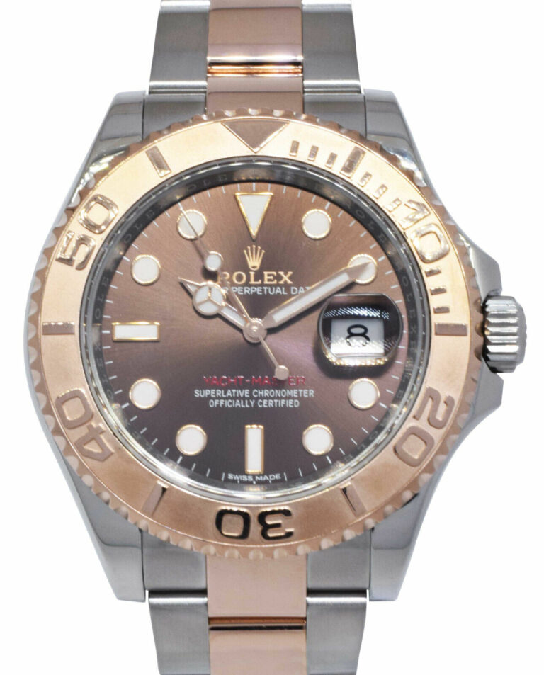 Rolex Yacht-Master 18k RG/Steel Chocolate Dial Mens 40mm Watch B/P '18 116621