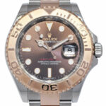 Rolex Yacht-Master 18k RG/Steel Chocolate Dial Mens 40mm Watch B/P '18 116621