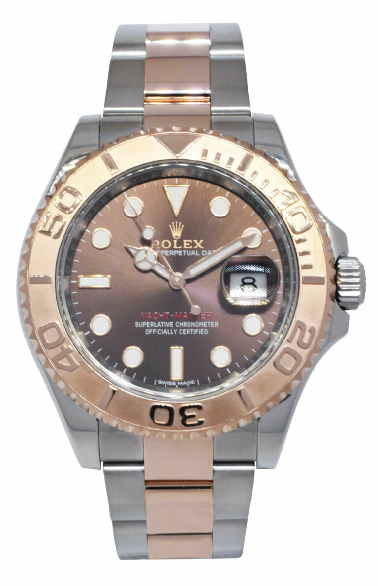 Rolex Yacht-Master 18k RG/Steel Chocolate Dial Mens 40mm Watch B/P '18 116621