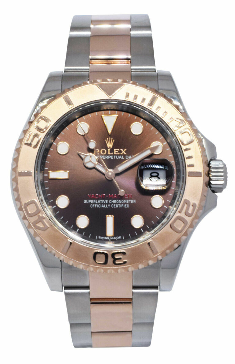 Rolex Yacht-Master 18k RG/Steel Chocolate Dial Mens 40mm Watch B/P '18 116621