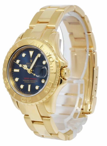 Rolex Yacht-Master 18k Yellow Gold Blue Dial Ladies 29mm Watch A 169628