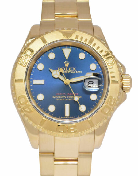 Rolex Yacht-Master 18k Yellow Gold Blue Dial Mens 40mm Watch P 16628