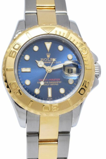 Rolex Yacht-Master 18k Yellow Gold/Steel Blue Dial Ladies 29mm Watch U 169623