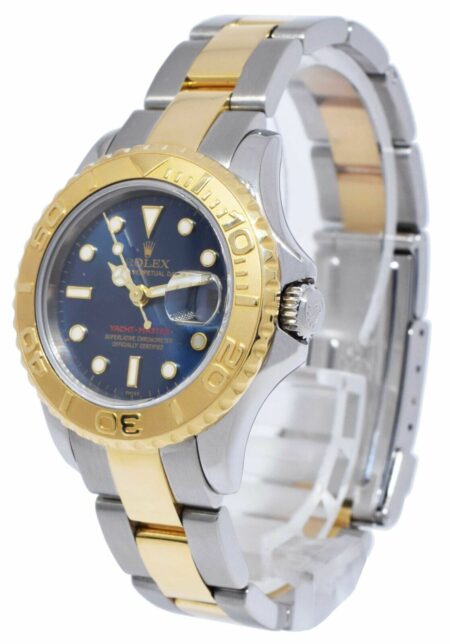 Rolex Yacht-Master 18k Yellow Gold/Steel Blue Dial Ladies 29mm Watch U 169623