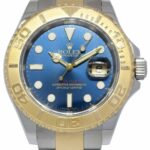 Rolex Yacht-Master 18k Yellow Gold/Steel Blue Dial Mens 40mm Watch Z 16623