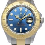 Rolex Yacht-Master 18k Yellow Gold/Steel Blue Dial Mens 40mm Watch Z 16623