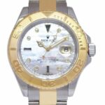 Rolex Yacht-Master 18k Yellow Gold/Steel MOP Serti Diamond 40mm Watch D 16623