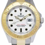 Rolex Yacht-Master 18k Yellow Gold/Steel White Dial 40mm Watch +Papers M 16623