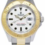 Rolex Yacht-Master 18k Yellow Gold/Steel White Dial 40mm Watch +Papers M 16623