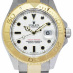 Rolex Yacht-Master 18k Yellow Gold/Steel White Dial Mens 40mm Watch '12+ 16623