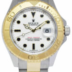 Rolex Yacht-Master 18k Yellow Gold/Steel White Dial Mens 40mm Watch '12+ 16623