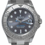 Rolex Yacht-Master 37 Steel 
Platinum Rhodium Dial Oyster Watch B/P '20 268622