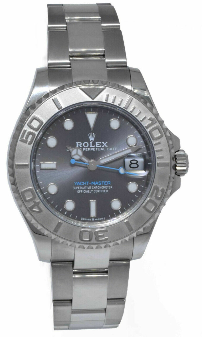 Rolex Yacht-Master 37 Steel 
Platinum Rhodium Dial Oyster Watch B/P '20 268622