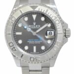 Rolex Yacht-Master 37 Steel 
Platinum Rhodium Dial Oyster Watch +Card'20 268622