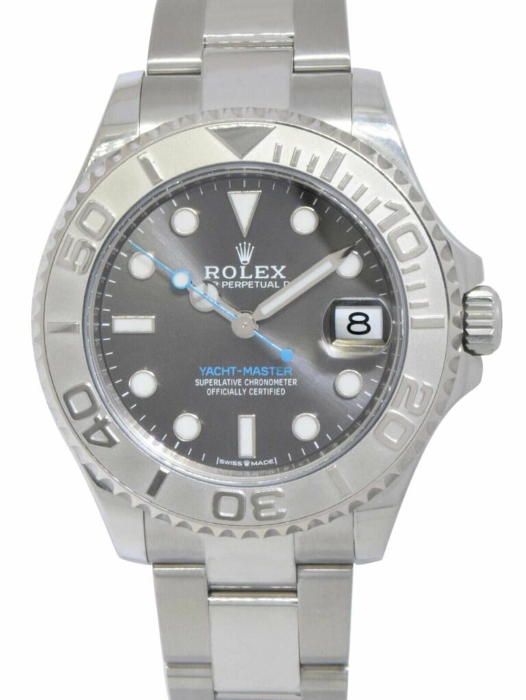 Rolex Yacht-Master 37 Steel 
Platinum Rhodium Dial Oyster Watch +Card'20 268622