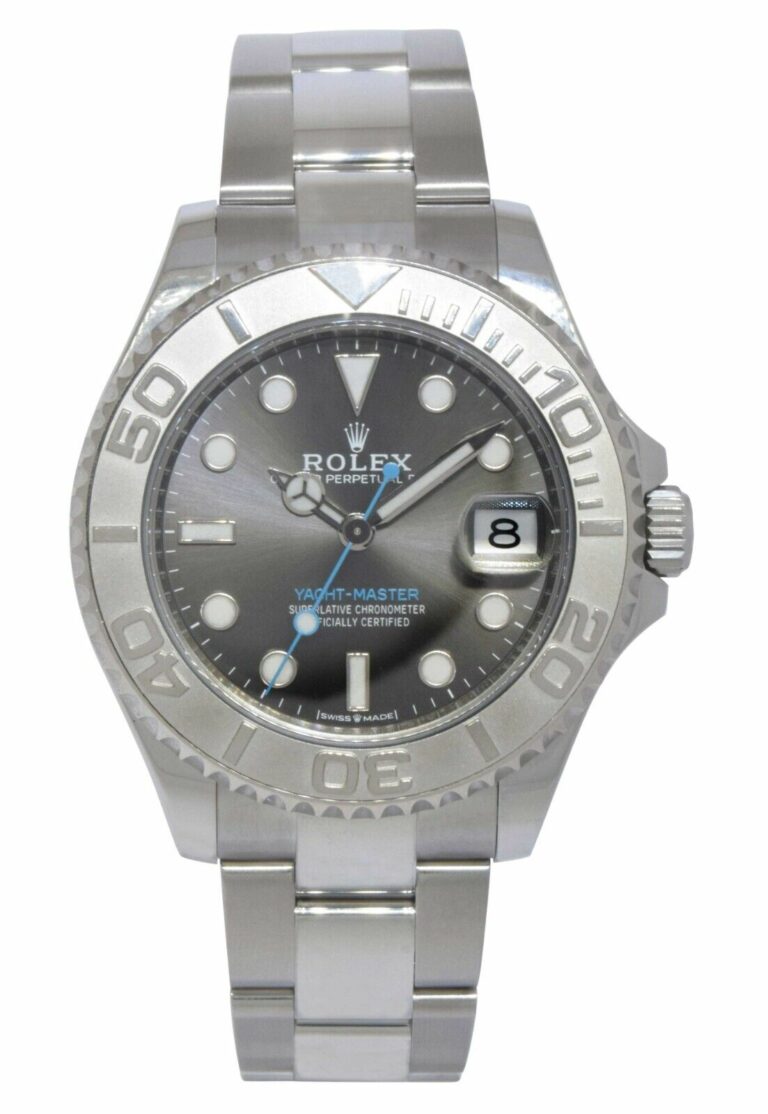 Rolex Yacht-Master 37 Steel 
Platinum Rhodium Dial Oyster Watch +Card'20 268622