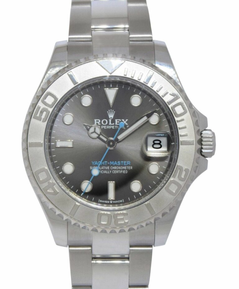 Rolex Yacht-Master 37 Steel 
Platinum Rhodium Dial Oyster Watch +Card'20 268622