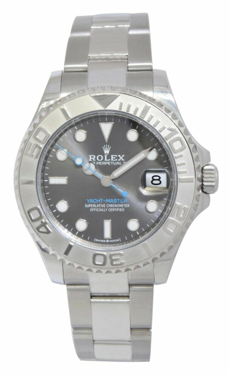 Rolex Yacht-Master 37 Steel 
Platinum Rhodium Dial Oyster Watch +Card'20 268622